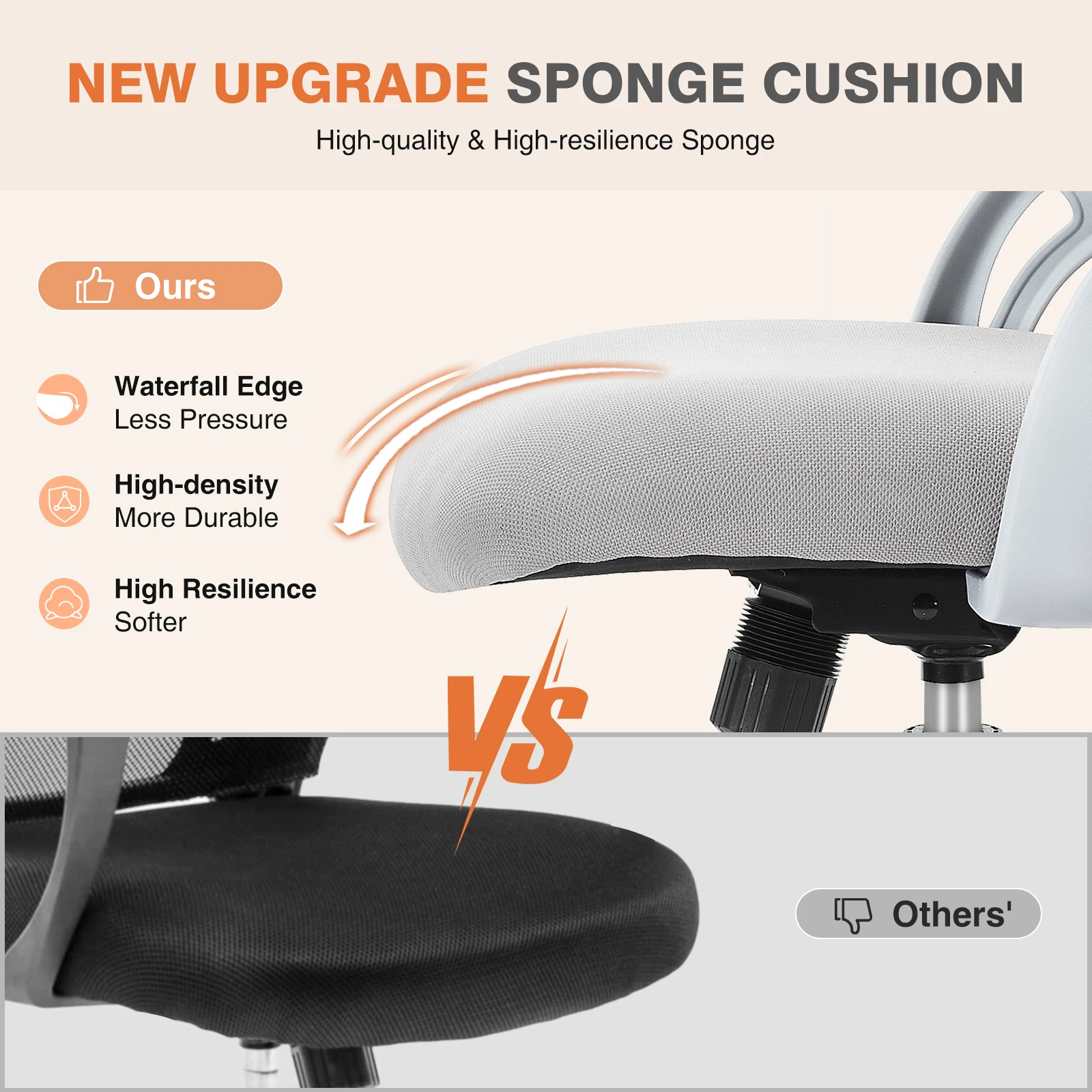 JHK Ergonomic Mesh Backrest Office Desk Chair Adjustable Height Computer Rolling Work Swivel Gaming Chairs With Wheels For Home - Image 3