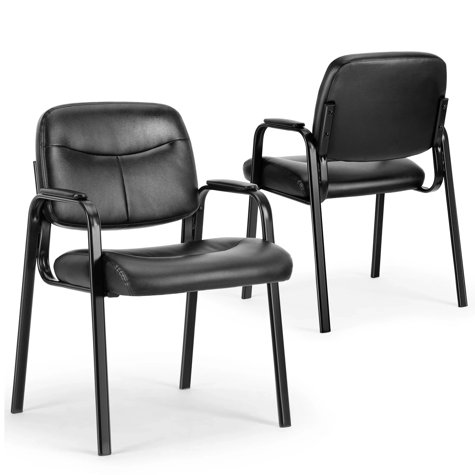 JHK Pu Leather Office Waiting Room Guest Chair Metal Frame Sponge Cushion Conference Room Lobby Table Chairs For Furniture - Image 2