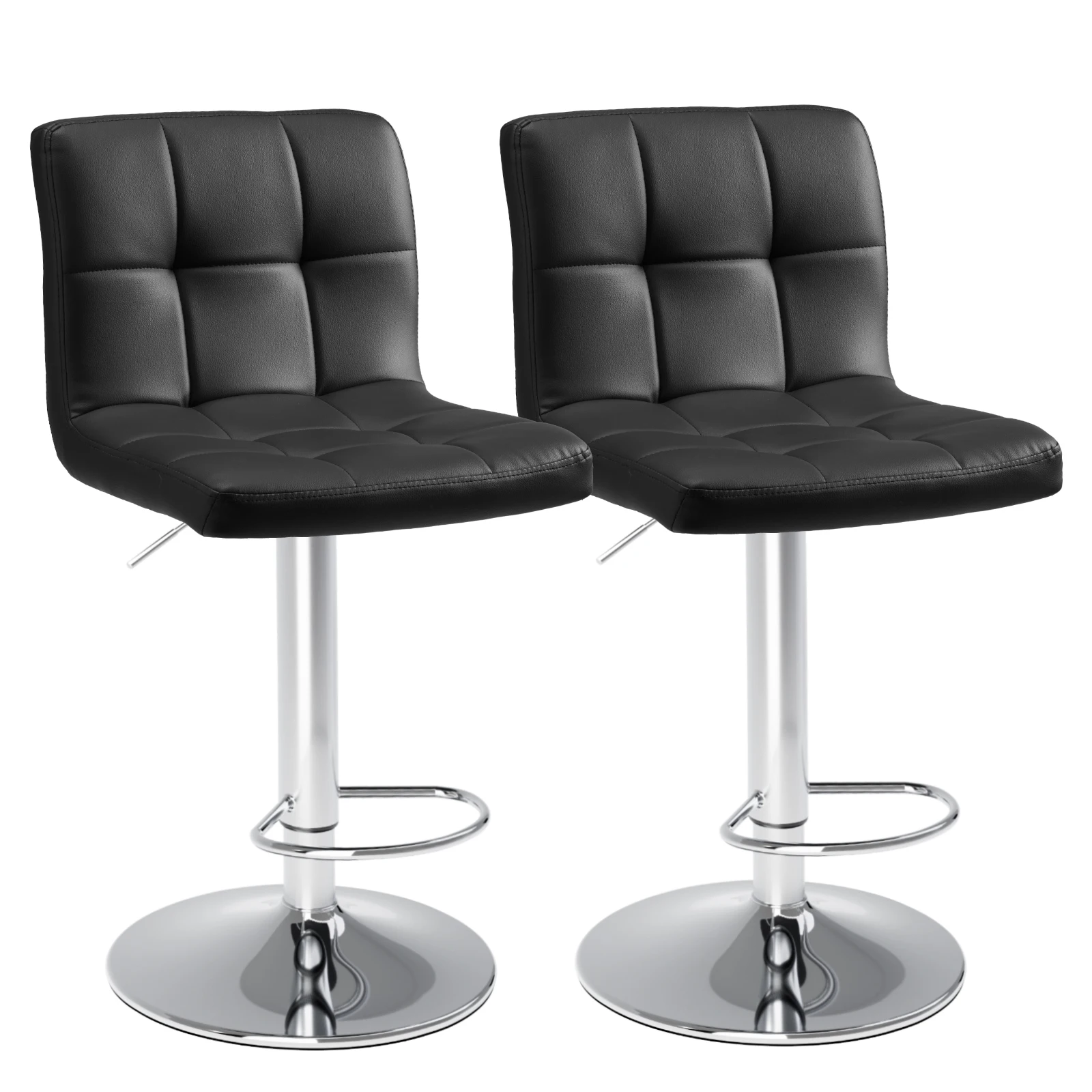 JHK PU Leather Bar Stools Set of 2,Upholstered Counter Height Bar Stools,SGS Certified Gas Gylinder Comfortbale Backrest - Image 6