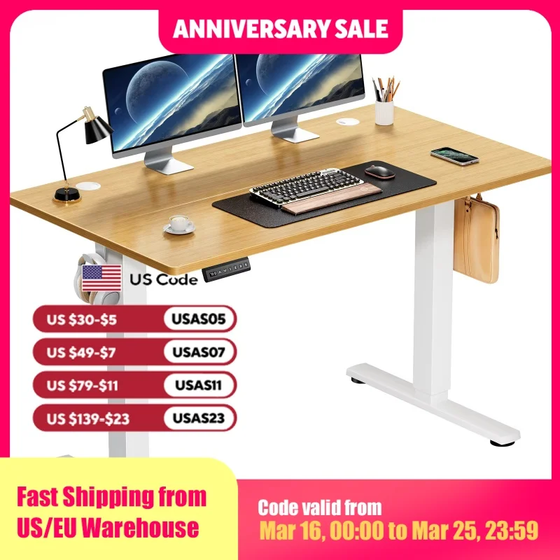 JHK Electric Standing Desk Height Adjustable 40x24 Inch Stand Up Sit Stand Computer Desk Workstation Ergonomic Work Table
